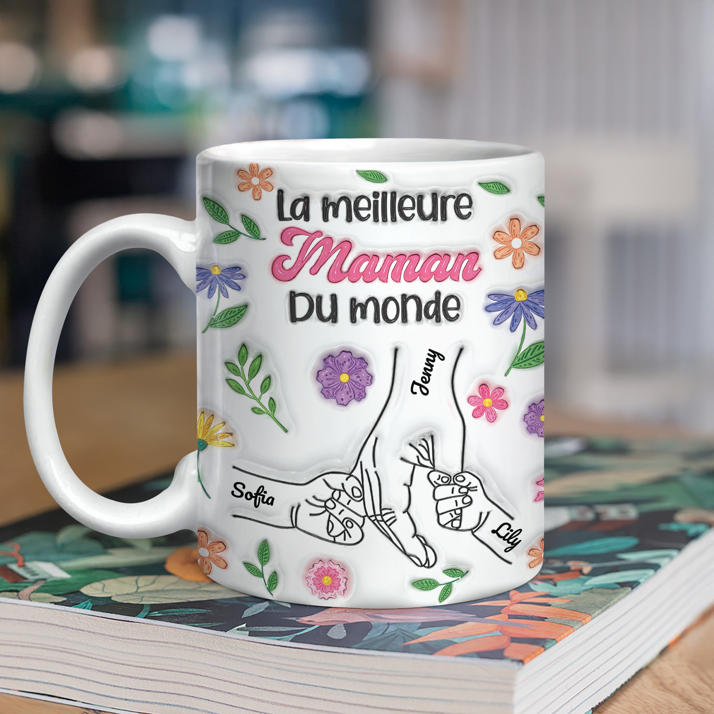 La Meilleure Maman Du Monde 3D Effet- Mug Personnalisé 3D Gonflé Effet