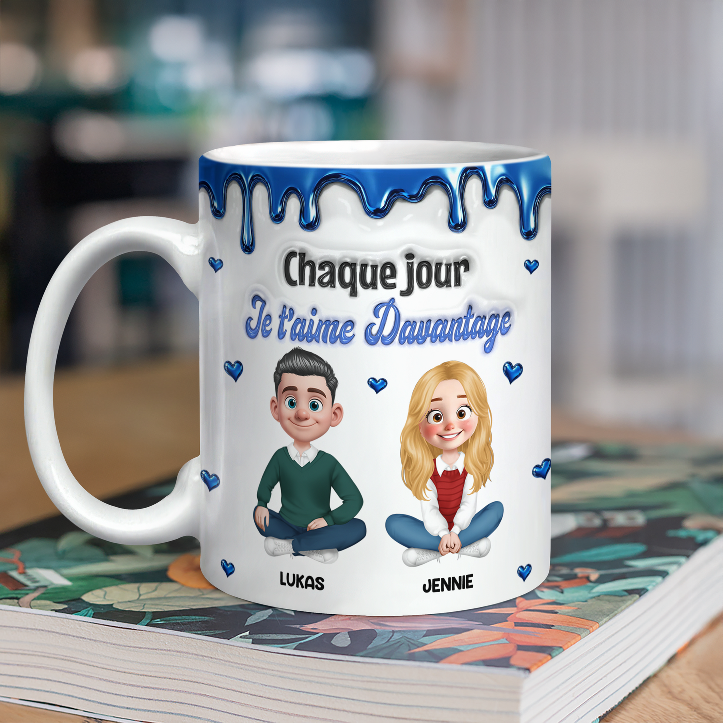 Chaque JourJe T’aime Davantage  - Mug Personnalisé 3D Gonflé Effet