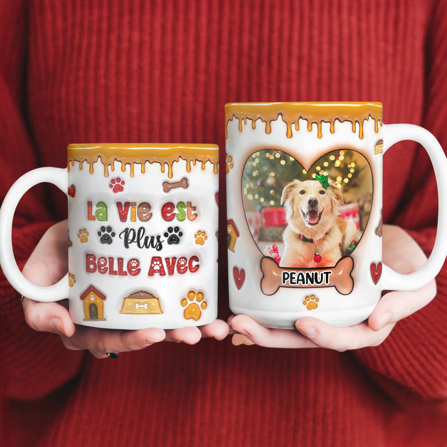 La Vie Est Plus Belle Avec - Mug Personnalisé 3D Gonflé Effet