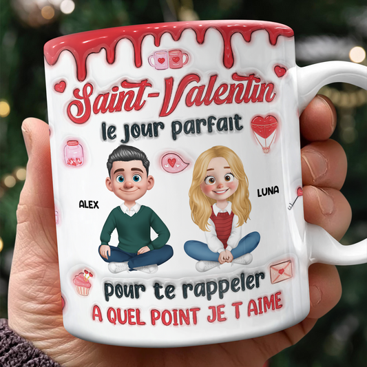 Saint-Valentin Je T’aime - Mug Personnalisé 3D Gonflé Effet
