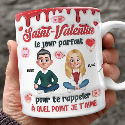 Saint-Valentin Je T’aime - Mug Personnalisé 3D Gonflé Effet