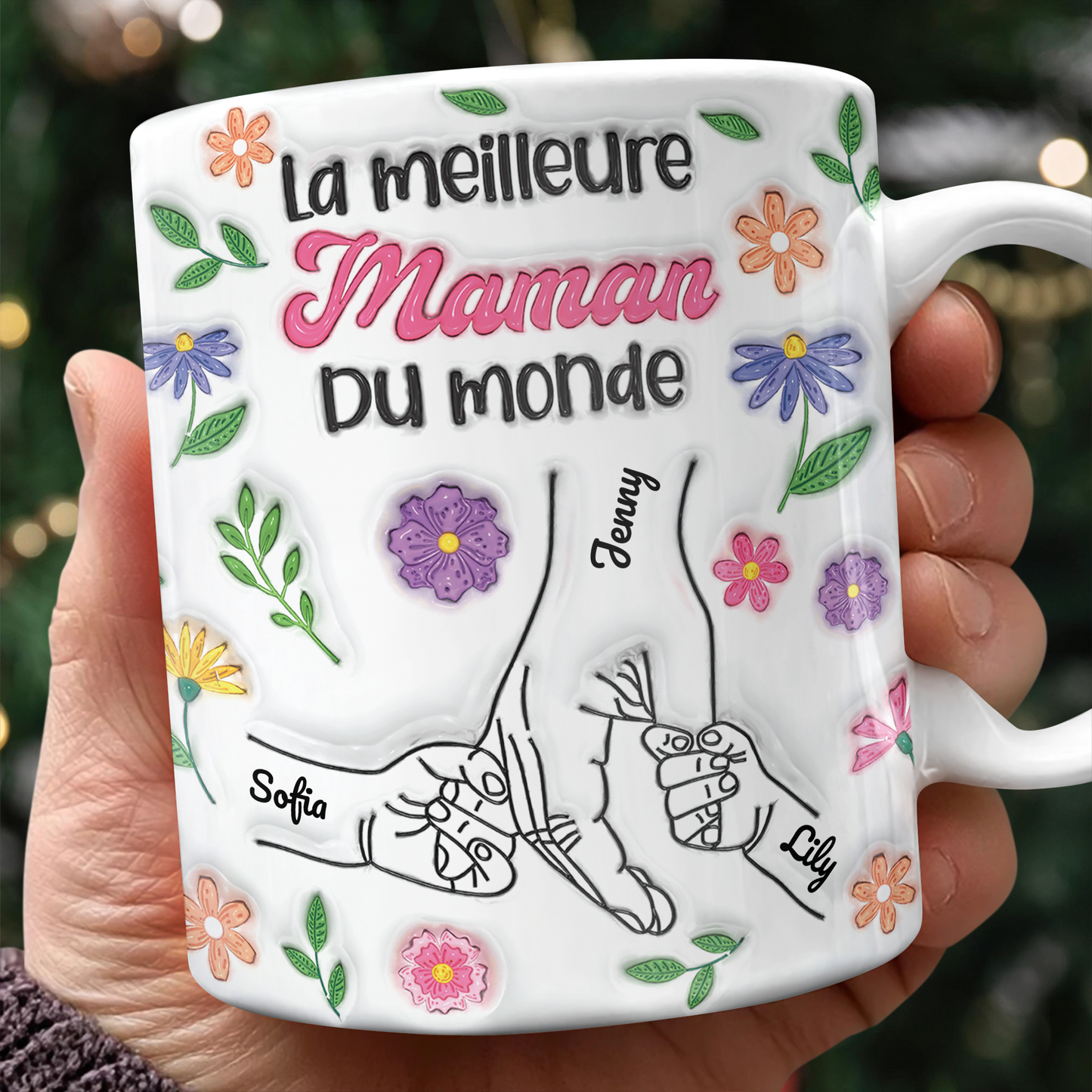 La Meilleure Maman Du Monde 3D Effet- Mug Personnalisé 3D Gonflé Effet