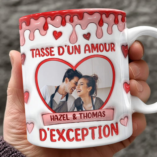 Tasse D’un Amour D’exception Je t’aime Photo - Mug Personnalisé 3D Gonflé Effet