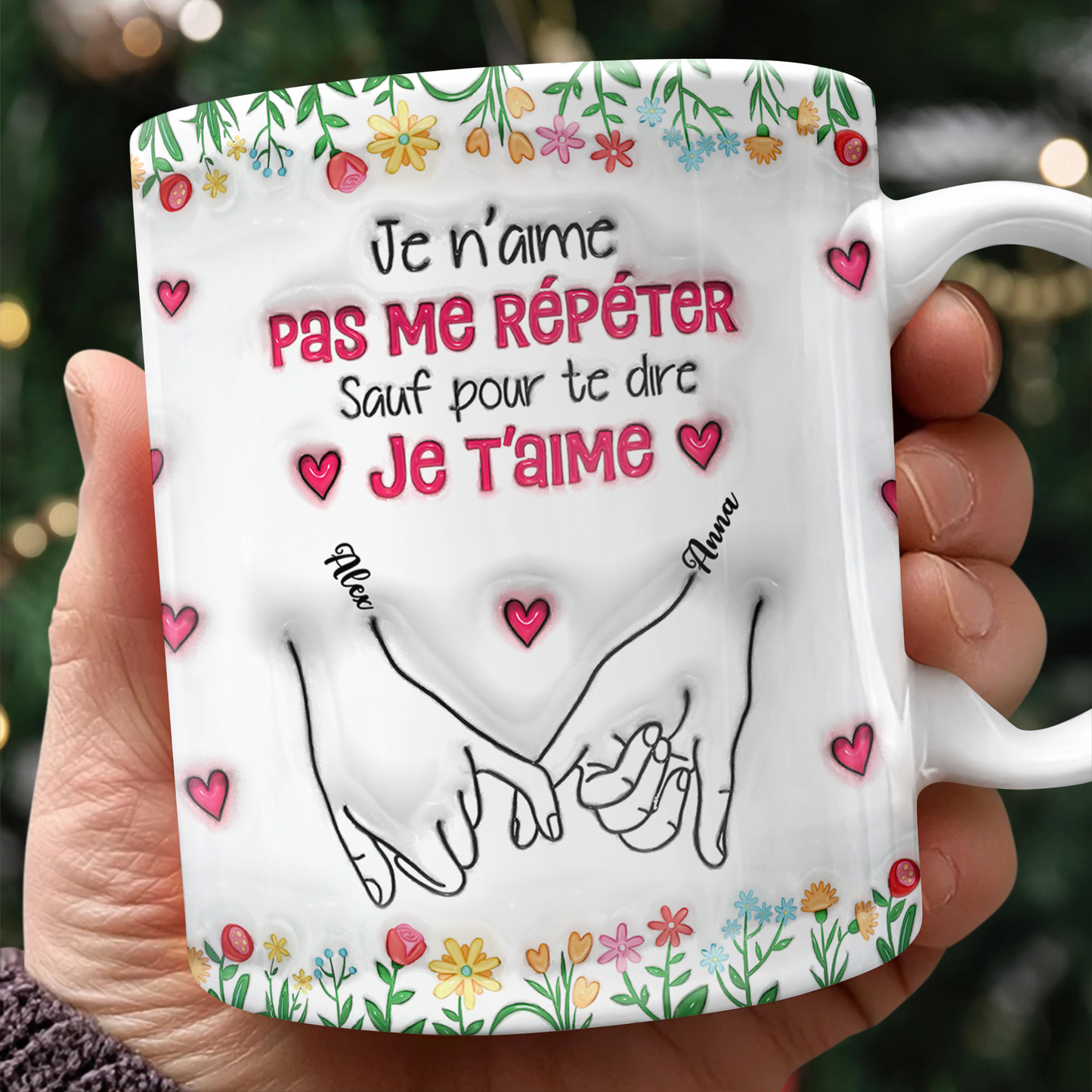 Il N’y A Pas De Plus Beau Cadeau Que L’amitié Fleur - Mug Personnalisé 3D Gonflé Effet