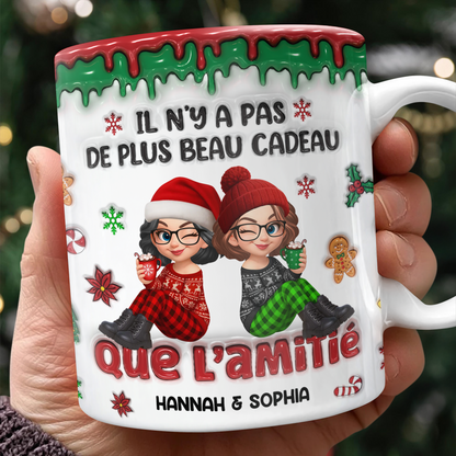 Il N’y A Pas De Plus Beau Cadeau Que L’amitié - Mug Personnalisé 3D Gonflé Effet