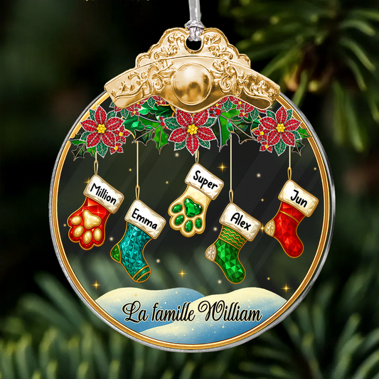 Famille De Noël – Ornement Photo Personnalisé