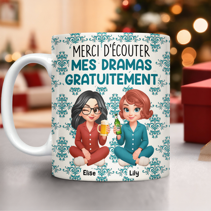 Merci D’écouter Mes Dramas Gratuitement - Mug Personnalisé 3D Gonflé Effet