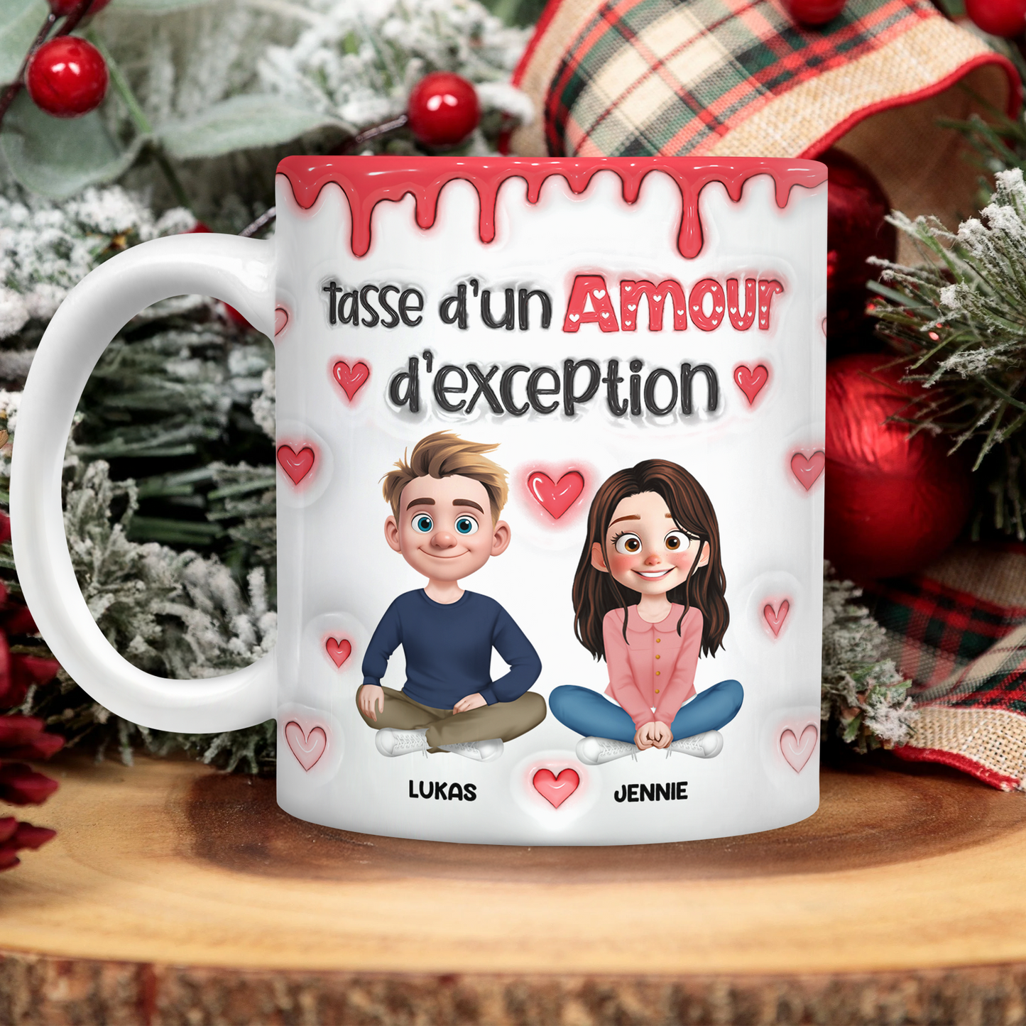 Tasse D’un Amour D’exception Amour - Mug Personnalisé 3D Gonflé Effet