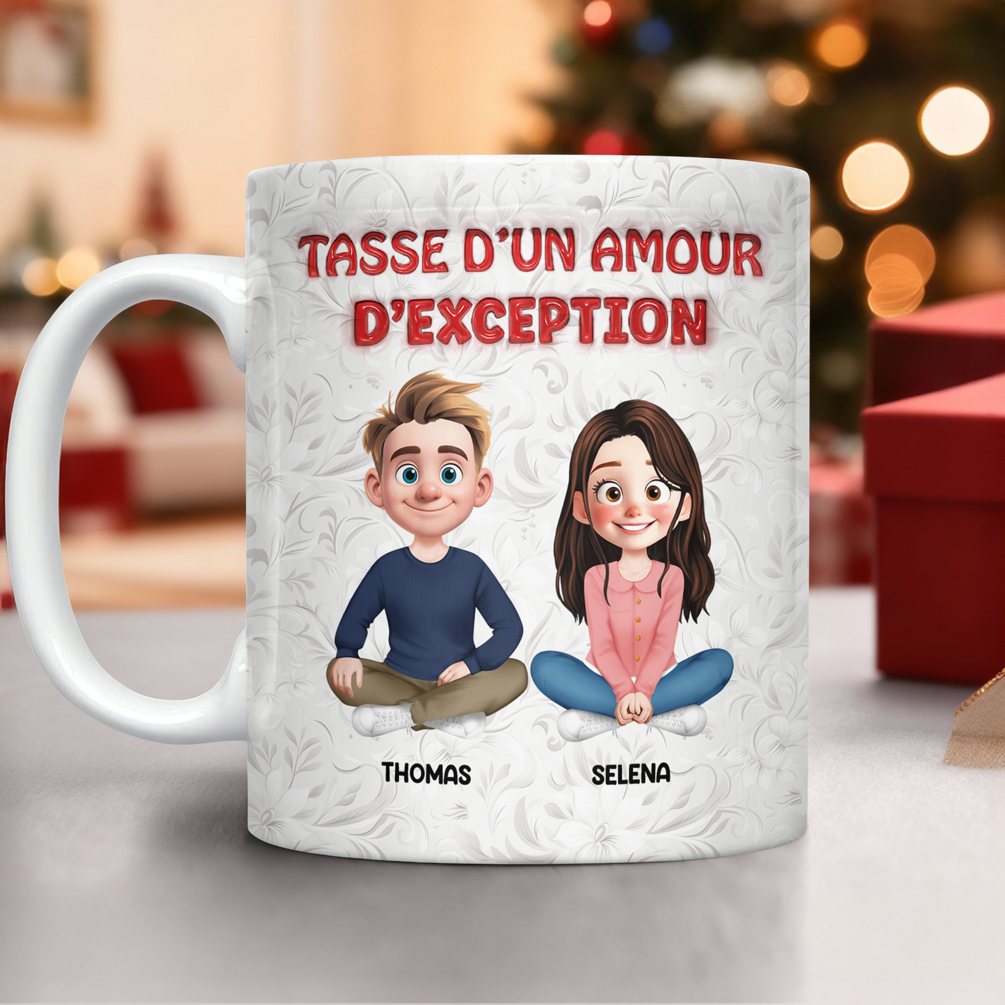 Tasse D’un Amour D’exception Je t’aime - Mug Personnalisé 3D Gonflé Effet