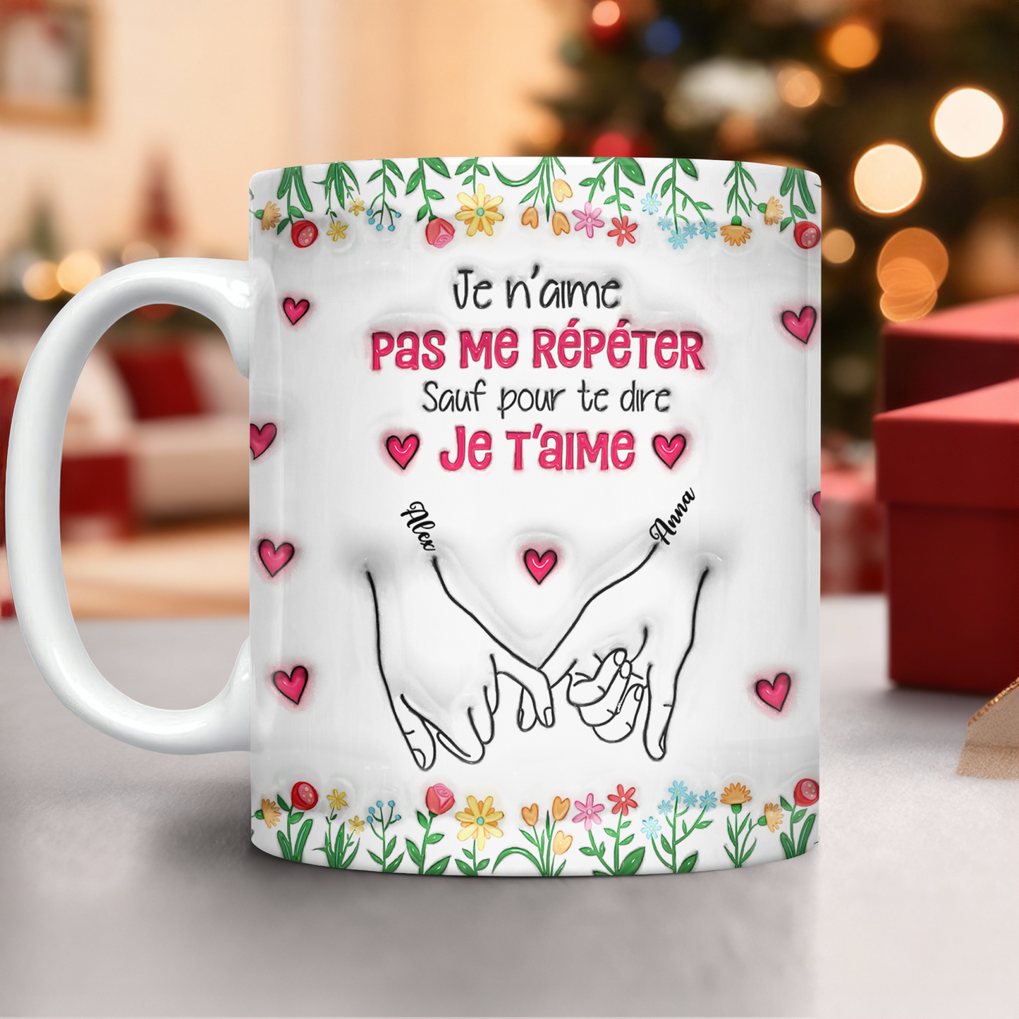 Il N’y A Pas De Plus Beau Cadeau Que L’amitié Fleur - Mug Personnalisé 3D Gonflé Effet