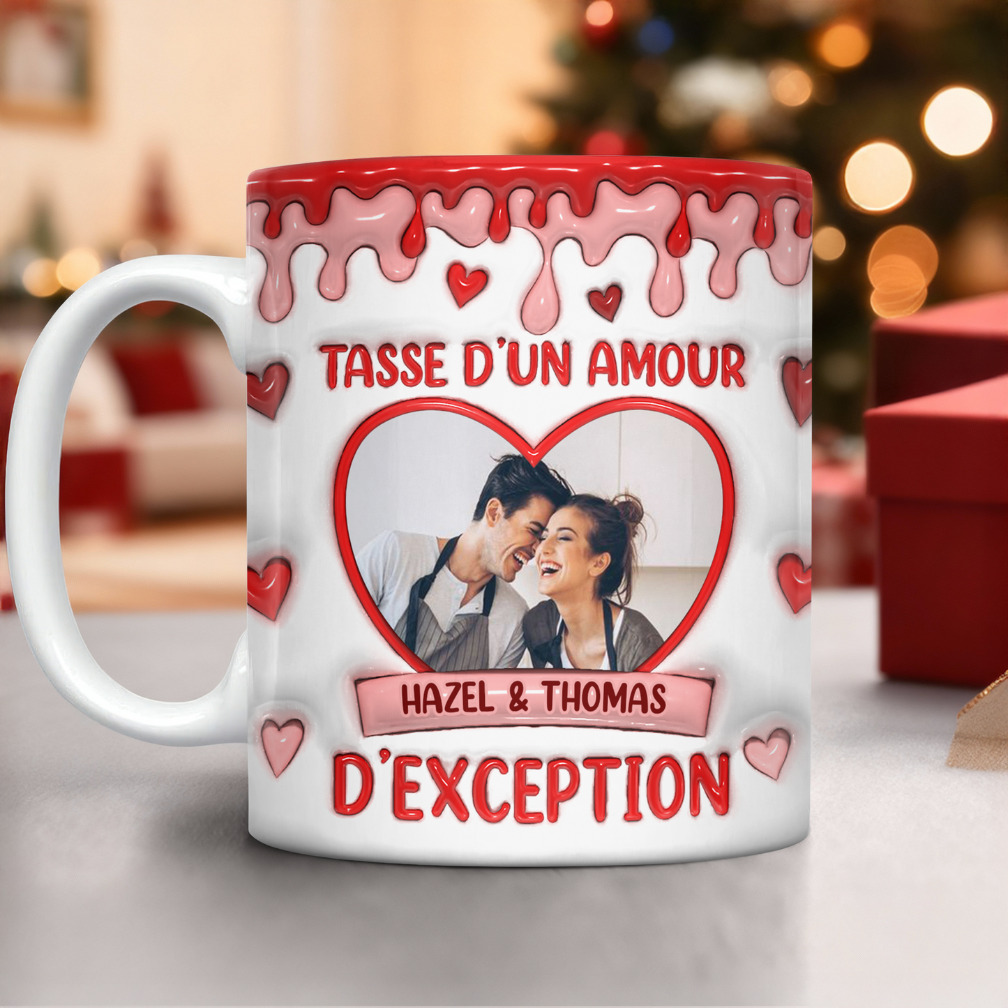 Tasse D’un Amour D’exception Je t’aime Photo - Mug Personnalisé 3D Gonflé Effet