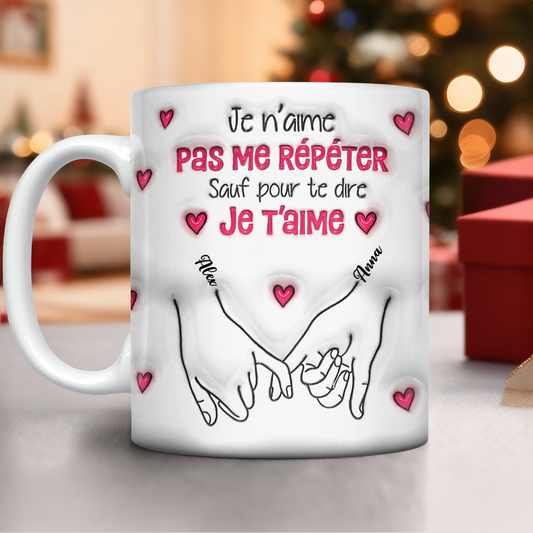 Je t’aime - Mug Personnalisé 3D Gonflé Effet