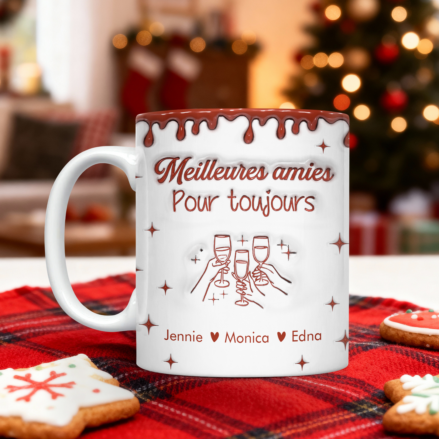 Meilleures Amies Pour Toujours - Mug Personnalisé 3D Gonflé Effet