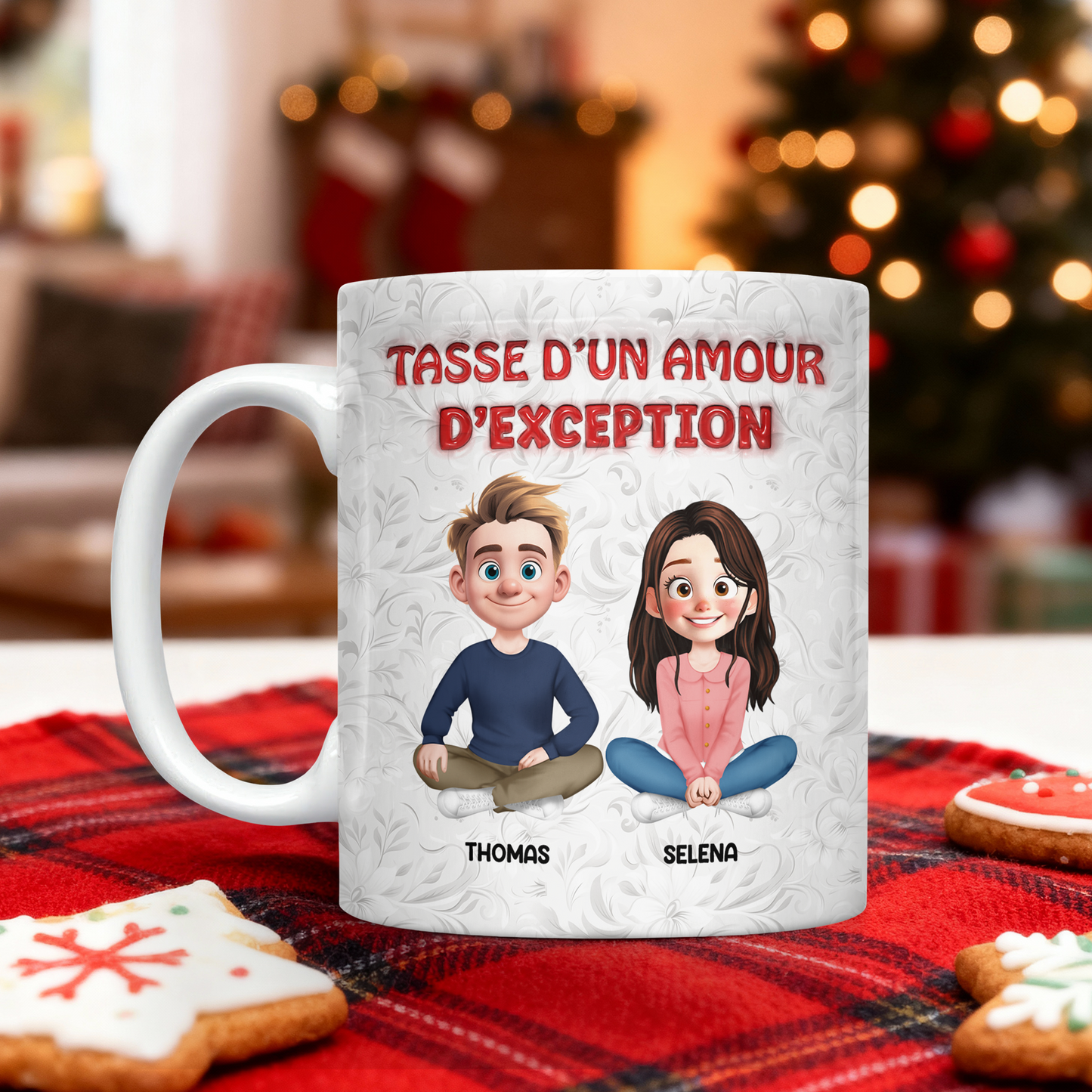 Tasse D’un Amour D’exception Je t’aime - Mug Personnalisé 3D Gonflé Effet