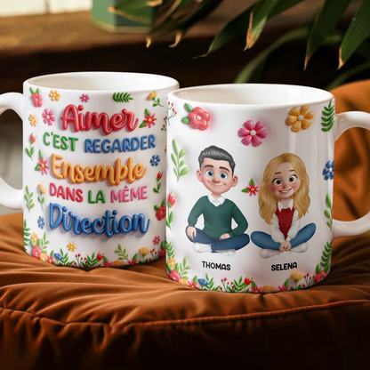 C'est Regarder Ensemble Dans La Même Direction Photo - Mug Personnalisé 3D Gonflé Effet