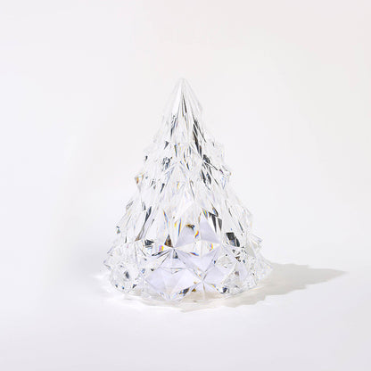 Veilleuse en acrylique en forme d'arbre de Noël – Cadeau pour Fête de Noël, lampe de table de style romantique en cristal, mini décoration de 8,1 cm pour chambre, salon ou salle à manger