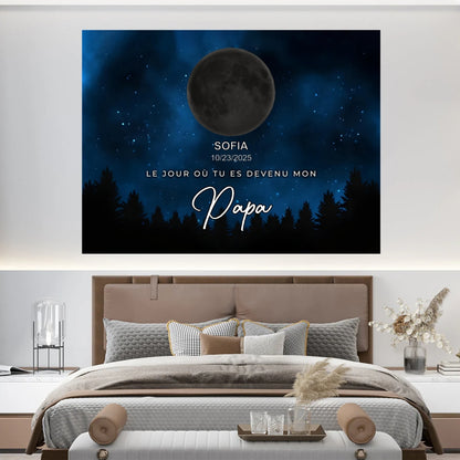 Le Jour Où Tu Es Devenu Mon Papa - Impression Sur Toile Personnalisée - Cadeau Familial
