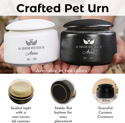 Urne Personnalisée Empreinte de Patte pour Chats - Urne de Crémation Moderne pour Cendres d'Animaux - Cadeaux Commémoratifs pour Animaux de Compagnie