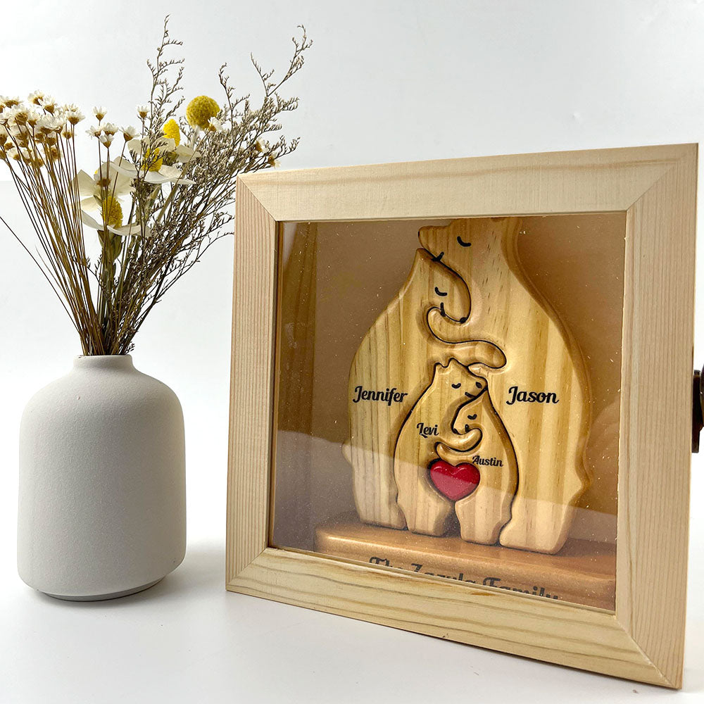 Cadre en bois avec vitre en acrylique transparente et porte à charnière – vitrine anti-poussière avec inscription en italique (boîte uniquement)