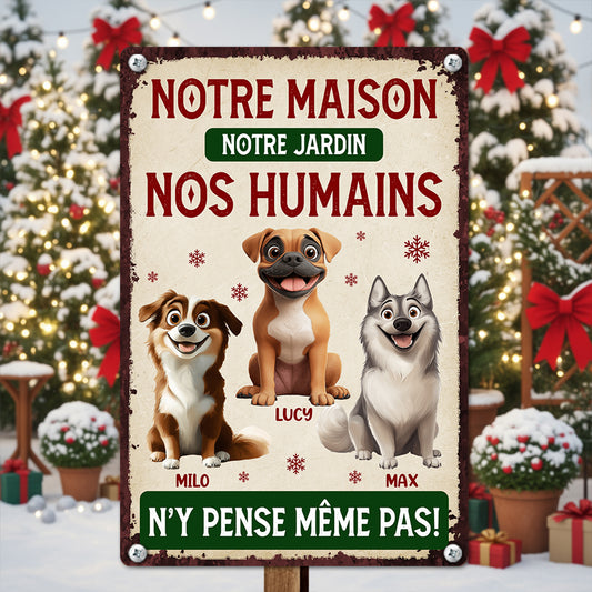 Notre Maison Notre Jardin- Plaque En Métal Personnalisée