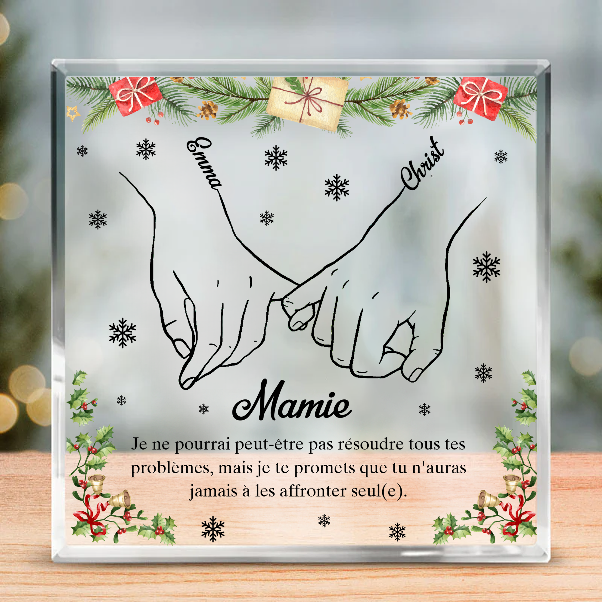 Plaque Acrylique Carrée Personnalisée  - Cadeau Pour Lui /Elle - Cadeaux De Noël