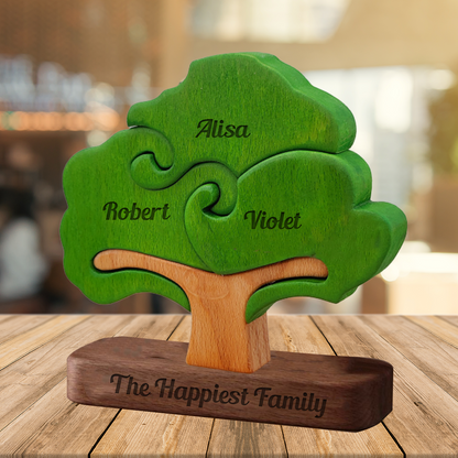 Arbre de Vie en Bois Personnalisé – Puzzle Famille en Bois – Sculptures d’Arbre en Bois