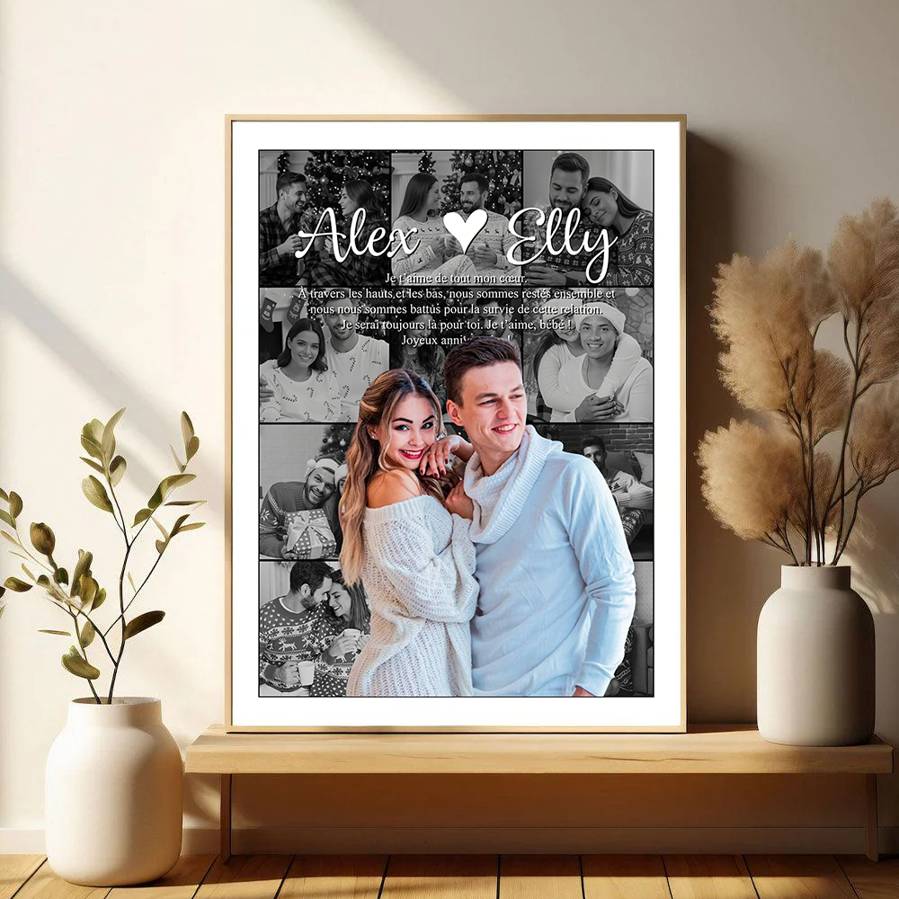 Je T'aime Lyrics - Impression Sur Toile Personnalisée - Cadeau Familial