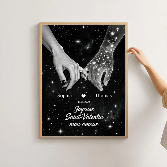 Joyeuse Saint-Valentin Mon Amour - Impression Sur Toile Personnalisée - Cadeau Familial