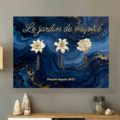 Le Jardin De Mamie - Impression Sur Toile Personnalisée - Cadeau Familial