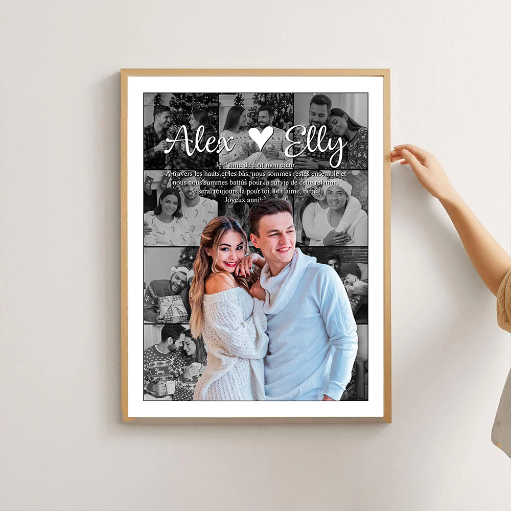 Je T'aime Lyrics - Impression Sur Toile Personnalisée - Cadeau Familial