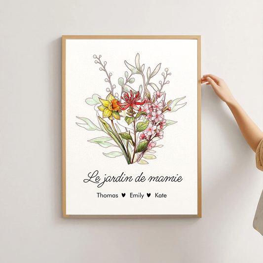 Histoires Épanouies De Générations - Impression Sur Toile Personnalisée - Cadeau Familial