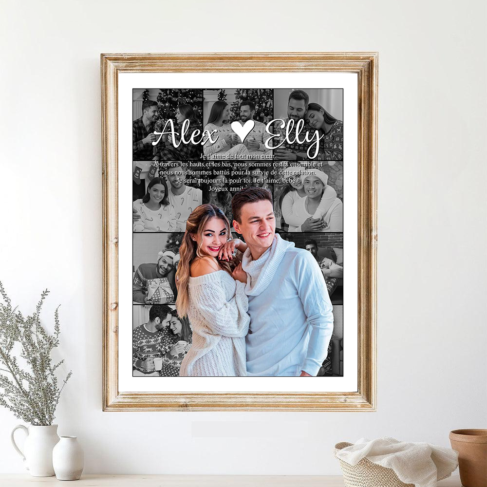 Je T'aime Lyrics - Impression Sur Toile Personnalisée - Cadeau Familial