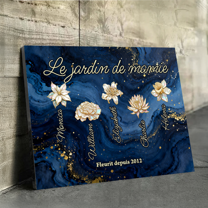 Le Jardin De Mamie - Impression Sur Toile Personnalisée - Cadeau Familial