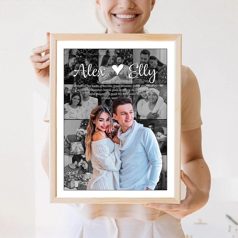 Je T'aime Lyrics - Impression Sur Toile Personnalisée - Cadeau Familial