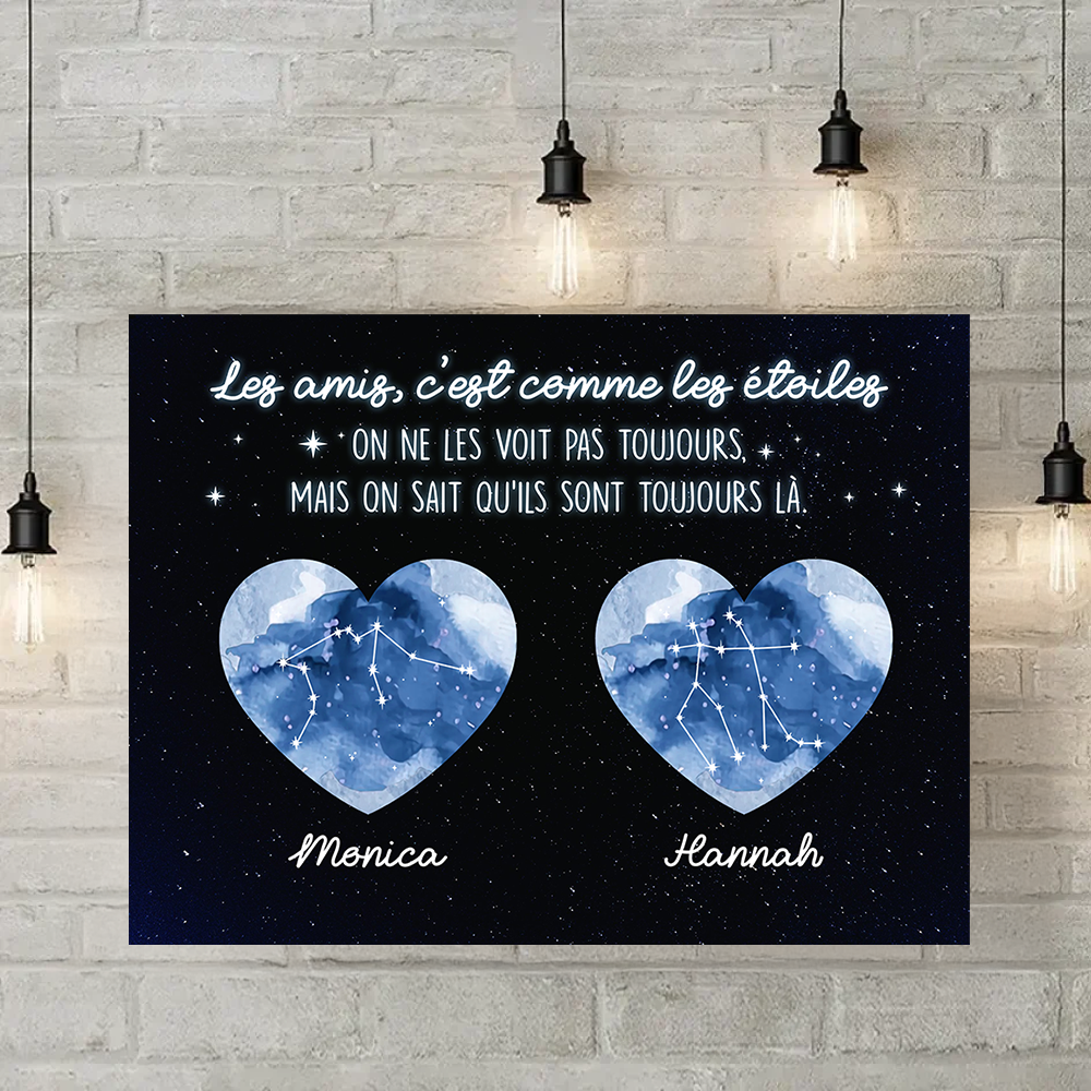 Regarde Les Étoiles - Impression Sur Toile Personnalisée - Cadeau Familial