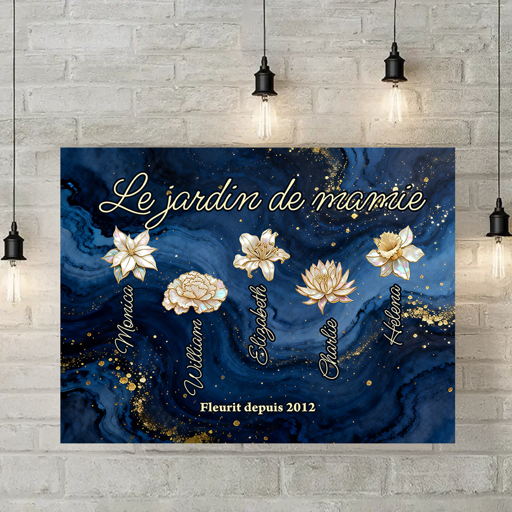Le Jardin De Mamie - Impression Sur Toile Personnalisée - Cadeau Familial