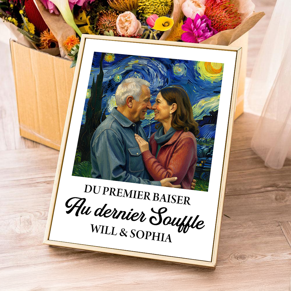 Du Premier Baiser Au Dernier Souffle - Impression Sur Toile Personnalisée - Cadeau Familial