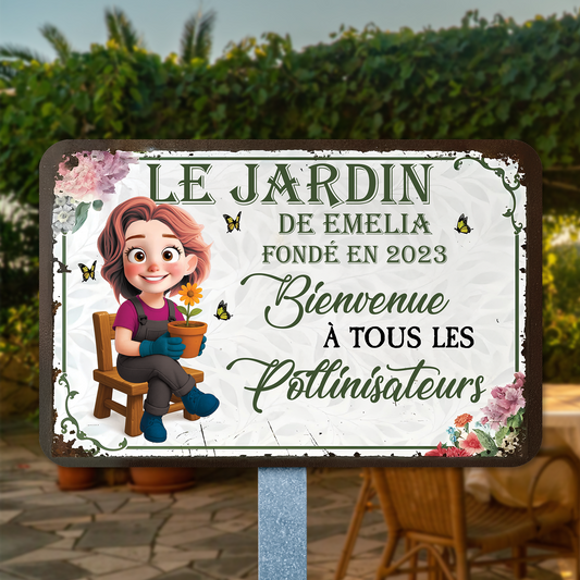 Et Dans Le Jardin Je Vais – Plaque En Métal Personnalisée