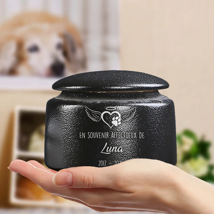 Urne Personnalisée Empreinte de Patte pour Chats - Urne de Crémation Moderne pour Cendres d'Animaux - Cadeaux Commémoratifs pour Animaux de Compagnie