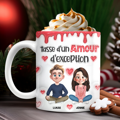 Tasse D’un Amour D’exception Amour - Mug Personnalisé 3D Gonflé Effet